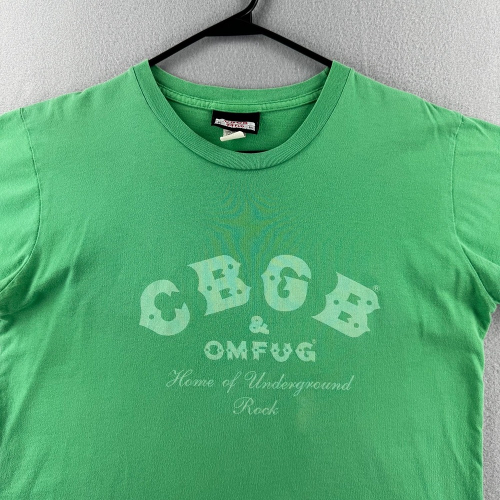 Vintage CBGB Shirt Mens Large (Fits Medium 20x26) Green Y2K Punk NY Made in USA